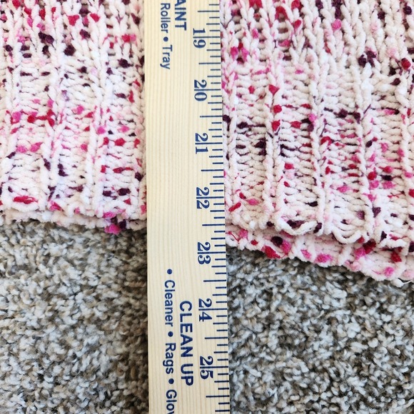 Cupio Knit Sweater Women's XL Pink Red Confetti Bow Sleeve Ties Valentine's Day - Picture 9 of 10